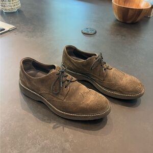 Hogan Brown Oxford Shoes with Suede Finish